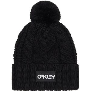 Oakley Apparel Harper Pom Beanie Black / White Logo One Size male Oakley Apparel Harper Pom Beanie Black / White Logo One Size male
