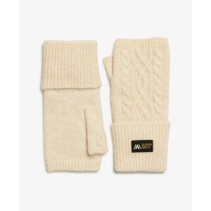 Superdry Cable Luxe Handwarmers Gloves Oatmeal White One Size Women Superdry Cable Luxe Handwarmers Gloves Oatmeal White One Size Women