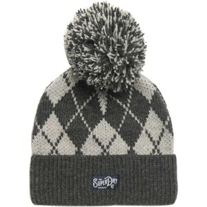 Superdry Pattern Beanie Grey Argyle One Size male Superdry Pattern Beanie Grey Argyle One Size male