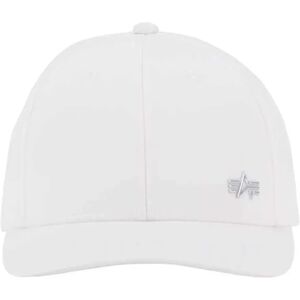 Alpha Industries Metal Label Cap White / Metal Silver One Size male Alpha Industries Metal Label Cap White / Metal Silver One Size male
