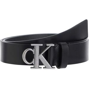 Calvin Klein Jeans Monogram Plaque Buckle Belt Black / Antique Silver 90 cm Men Calvin Klein Jeans Monogram Plaque Buckle Belt Black / Antique Silver 90 cm Men