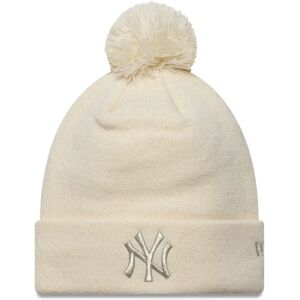 New Era Mlb Metallic Bobble New York Yankees Beanie Light Beige One Size male New Era Mlb Metallic Bobble New York Yankees Beanie Light Beige One Size male