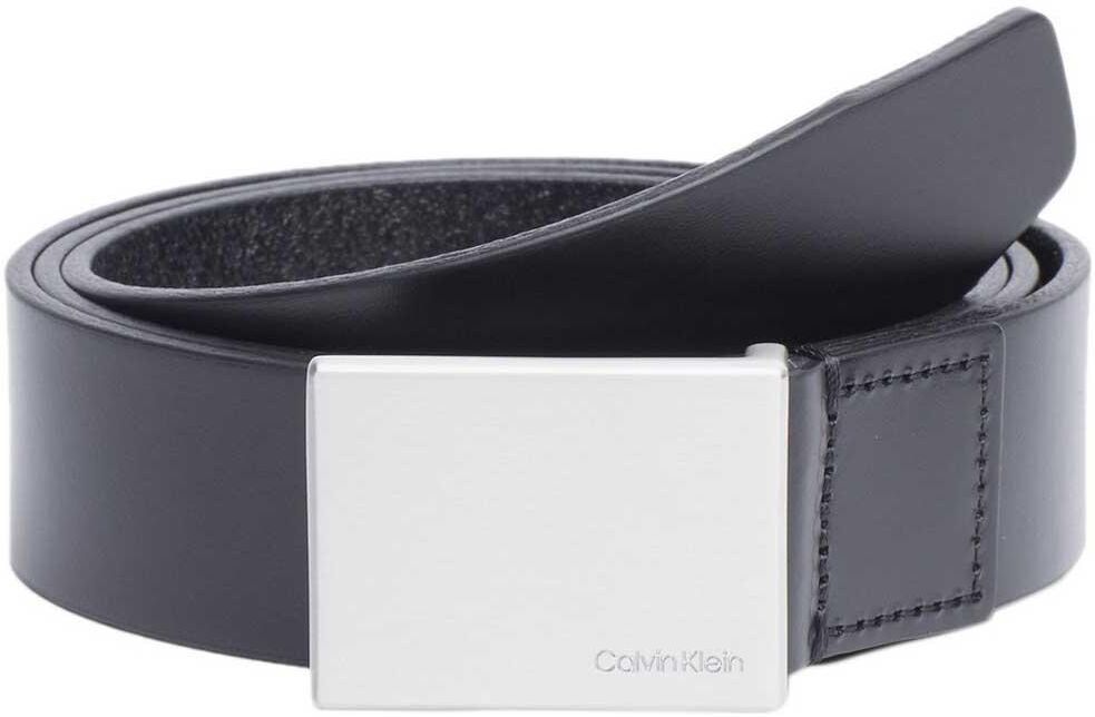 Calvin Klein Leather Plaque Belt Black 80 cm Men