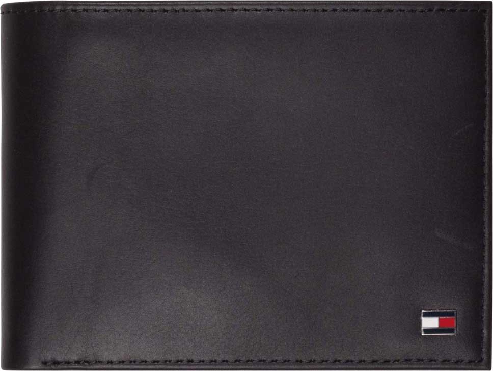 Tommy Hilfiger Eton Flap And Coin Pocket Leather Wallet Black One Size Men