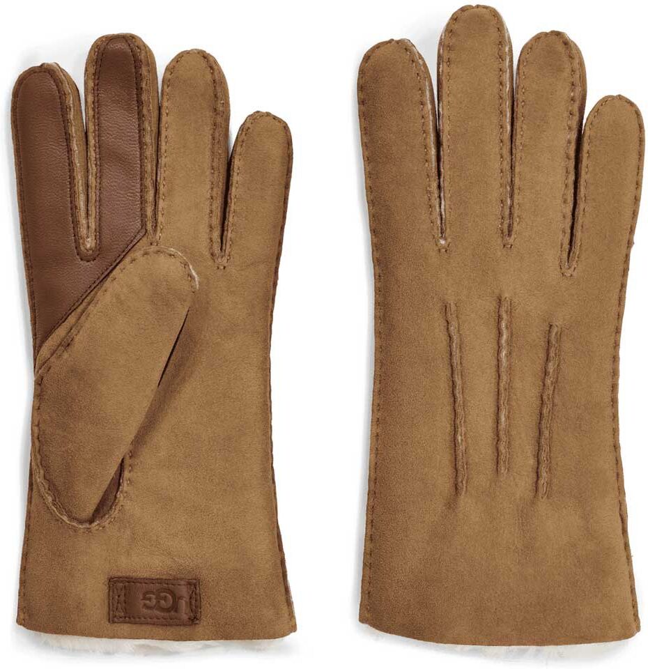 Ugg Contrast Sheepskin Gloves Chestnut XL Men