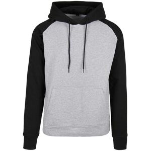 Build Your Brand Basic Raglan Hoodie Heather Grey / Black L Men