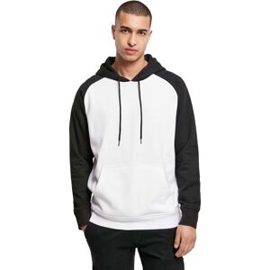Build Your Brand Basic Raglan Hoodie White / Black M Men