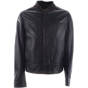 Dolce & Gabbana 743330 Leather Jacket Navy Blue 44 Men
