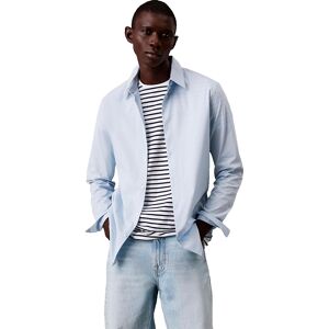 Calvin Klein Solid Stretch Slim Fit Long Sleeve Shirt Niagara Mist S Men