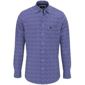 Fynch Hatton Blue Story Prints Long Sleeve Shirt Navy M Men