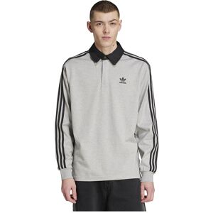 adidas Originals Adicolor Rugby Long Sleeve Polo Medium Grey Heather / Black L Men