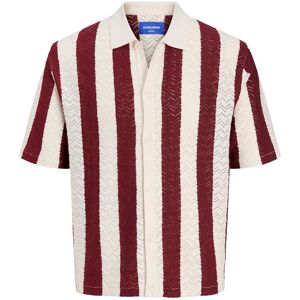 Jack & Jones Tyler Short Sleeve Polo Sea Salt / Stripes New Maroon S Men