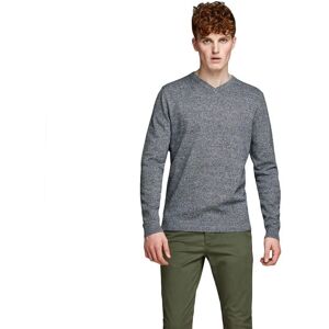 Jack & Jones Basic Knit V-neck Twisted With Jet Stream Sweater Navy Blazer 2XL Men Jack & Jones Basic Knit V-neck Twisted With Jet Stream Sweater Navy Blazer 2XL Men