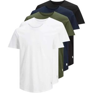 Jack & Jones Noa Short Sleeve T-shirt 5 Units White / Detail White / Black / Navy / Forest L Men Jack & Jones Noa Short Sleeve T-shirt 5 Units White / Detail White / Black / Navy / Forest L Men