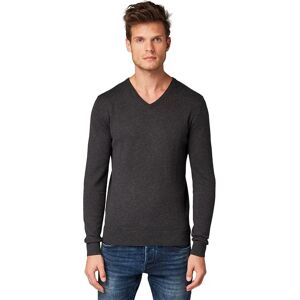 Tom Tailor Simple Knitted Sweater Black Grey Melange XL Men Tom Tailor Simple Knitted Sweater Black Grey Melange XL Men