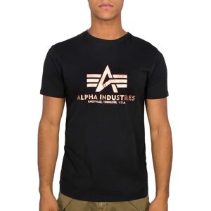 Alpha Industries Basic Foil Print Short Sleeve T-shirt Black / Gold 2XL Men Alpha Industries Basic Foil Print Short Sleeve T-shirt Black / Gold 2XL Men