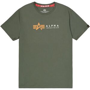 Alpha Industries Label Short Sleeve T-shirt Dark Olive L Men Alpha Industries Label Short Sleeve T-shirt Dark Olive L Men