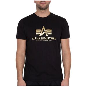 Alpha Industries Basic Foil Print Short Sleeve T-shirt Black / Yellow Gold L Men Alpha Industries Basic Foil Print Short Sleeve T-shirt Black / Yellow Gold L Men