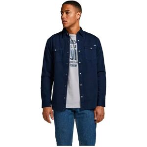 Jack & Jones Sheridan Long Sleeve Shirt Dark Navy / Slim Fit 2XL Men Jack & Jones Sheridan Long Sleeve Shirt Dark Navy / Slim Fit 2XL Men