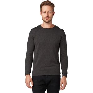 Tom Tailor Basic Crew Sweater Black Grey Melange L Men Tom Tailor Basic Crew Sweater Black Grey Melange L Men