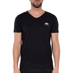 Alpha Industries Basic Small Logo Short Sleeve V Neck T-shirt Black 2XL Men Alpha Industries Basic Small Logo Short Sleeve V Neck T-shirt Black 2XL Men