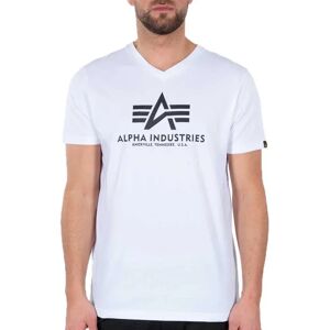 Alpha Industries Basic Short Sleeve V Neck T-shirt White 2XL Men Alpha Industries Basic Short Sleeve V Neck T-shirt White 2XL Men