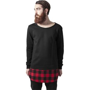 Urban Classics Long Flannel Bottom T-shirt Black / Black / Red L Men Urban Classics Long Flannel Bottom T-shirt Black / Black / Red L Men