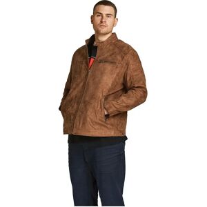 Jack & Jones Rocky Ket Jacket Cognac / Pattern Fake Suede 7XL Men Jack & Jones Rocky Ket Jacket Cognac / Pattern Fake Suede 7XL Men