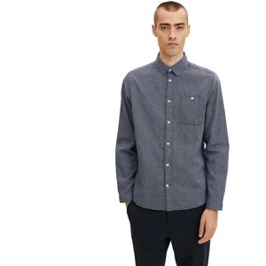 Tom Tailor 1032342 Long Sleeve Shirt Navy White Structure S Men Tom Tailor 1032342 Long Sleeve Shirt Navy White Structure S Men