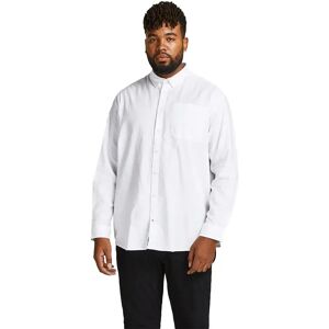 Jack & Jones Oxford Plus Size Long Sleeve Shirt White / Size Plus Fit 3XL Men Jack & Jones Oxford Plus Size Long Sleeve Shirt White / Size Plus Fit 3XL Men