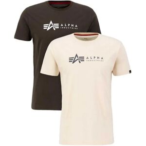 Industries Alpha Label Short Sleeve T-shirt 2 Units Black Olive / Jet Stream White 2XL Men Industries Alpha Label Short Sleeve T-shirt 2 Units Black Olive / Jet Stream White 2XL Men