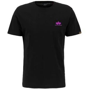 Alpha Industries Basic Small Logo Short Sleeve T-shirt Black / Magenta M Men Alpha Industries Basic Small Logo Short Sleeve T-shirt Black / Magenta M Men