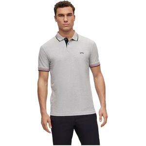 Boss Paul Curved Short Sleeve Polo Open Grey S Men Boss Paul Curved Short Sleeve Polo Open Grey S Men