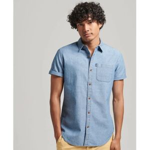 Superdry Vintage Loom Short Sleeve Shirt Worn Wash Indigo S Men Superdry Vintage Loom Short Sleeve Shirt Worn Wash Indigo S Men