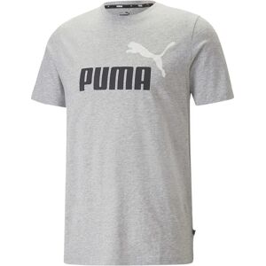 Puma Ess+ 2 Col Logo Short Sleeve T-shirt Light Gray Heather S Men Puma Ess+ 2 Col Logo Short Sleeve T-shirt Light Gray Heather S Men