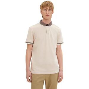 Tom Tailor 1035900 Short Sleeve Polo Caramel Beige Two Tone XL Men Tom Tailor 1035900 Short Sleeve Polo Caramel Beige Two Tone XL Men
