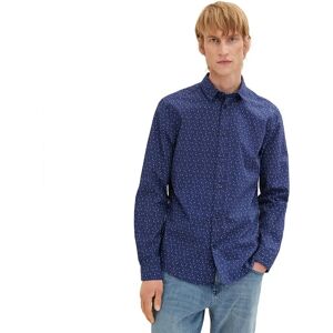 Tom Tailor Printed 1034883 Long Sleeve Shirt Dark Blue Multicolor Design M Men Tom Tailor Printed 1034883 Long Sleeve Shirt Dark Blue Multicolor Design M Men