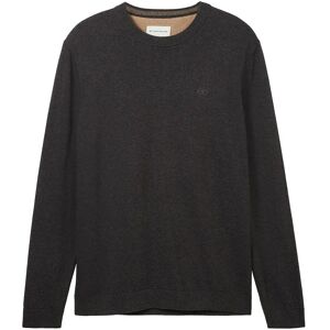 Tom Tailor 1038426 Basic Knit Sweater Black Grey Melange 3XL Men Tom Tailor 1038426 Basic Knit Sweater Black Grey Melange 3XL Men