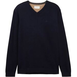 Tom Tailor 1038427 Basic Knit V Neck Sweater Knitted Navy Melange 3XL Men Tom Tailor 1038427 Basic Knit V Neck Sweater Knitted Navy Melange 3XL Men