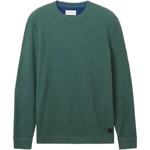 Tom Tailor 1038612 Structured Knit Sweater Green Dust Melange S Men Tom Tailor 1038612 Structured Knit Sweater Green Dust Melange S Men