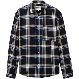 Tom Tailor 1037458 Relaxed Checked Long Sleeve Shirt Black Blue Check XL Men Tom Tailor 1037458 Relaxed Checked Long Sleeve Shirt Black Blue Check XL Men