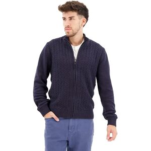 Napapijri D-trondheim Full Zip Sweater Blue Marine 2XL Men Napapijri D-trondheim Full Zip Sweater Blue Marine 2XL Men