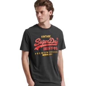 Superdry Classic Vintage Logo Heritage Short Sleeve T-shirt Washed Black 2XL Men Superdry Classic Vintage Logo Heritage Short Sleeve T-shirt Washed Black 2XL Men