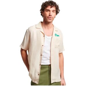 Superdry Vintage Bowling Short Sleeve Shirt Oatmeal 2XL Men Superdry Vintage Bowling Short Sleeve Shirt Oatmeal 2XL Men