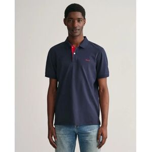 Gant Reg Contrast Rugger Short Sleeve Polo Evening Blue M Men Gant Reg Contrast Rugger Short Sleeve Polo Evening Blue M Men