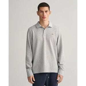 Gant Reg Shield Rugger Long Sleeve Polo Grey Melange M Men Gant Reg Shield Rugger Long Sleeve Polo Grey Melange M Men