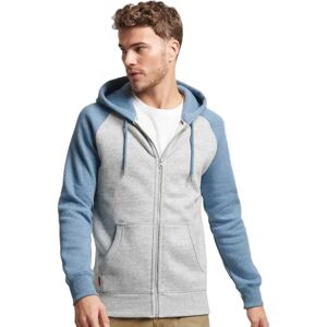 Superdry Essential Baseball Full Zip Sweatshirt Athletic Grey Marl / Bluestone Blue Marl M Men Superdry Essential Baseball Full Zip Sweatshirt Athletic Grey Marl / Bluestone Blue Marl M Men