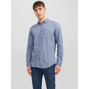 Jack & Jones Classic Melange Long Sleeve Shirt Faded Denim M Men Jack & Jones Classic Melange Long Sleeve Shirt Faded Denim M Men