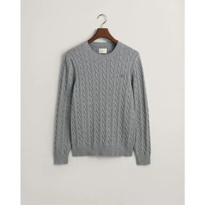 Gant Cable Sweater Grey Melange 2XL Men Gant Cable Sweater Grey Melange 2XL Men