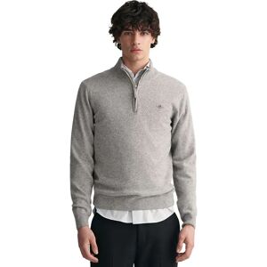 Gant Superfine Lambswool Half Zip Sweater Grey Melange L Men Gant Superfine Lambswool Half Zip Sweater Grey Melange L Men